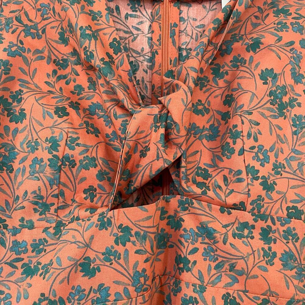 NWT Madewell Orange Floral Sleeveless Stephanie Midi Cotton Dress Size 4 - Picture 9 of 12